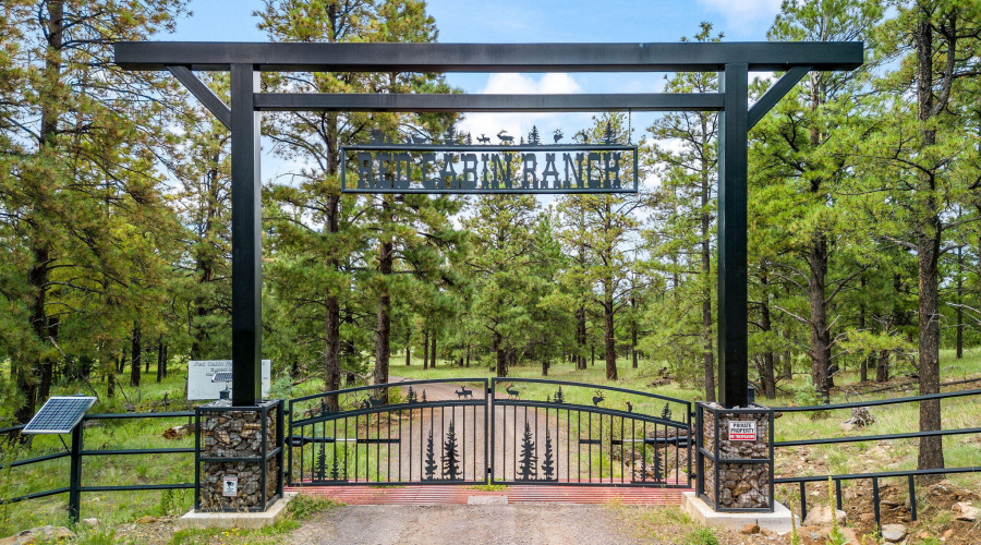 Red CabinRanch gated entrance