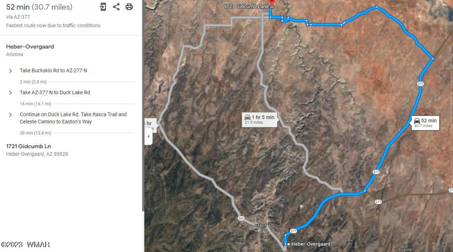 Directions from Heber