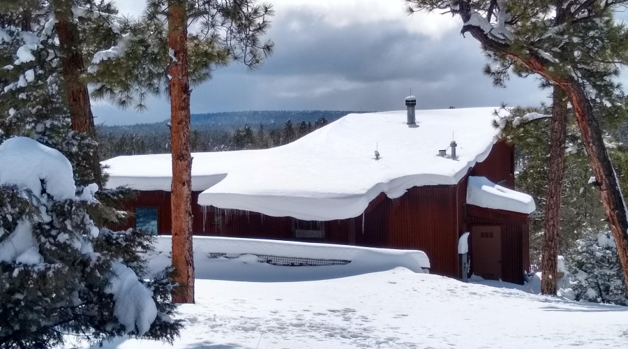 Cabin in Snow - front View