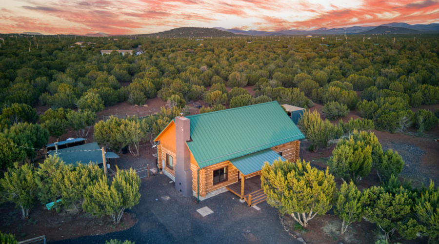 Full Log Cabin on 10+ Acres Under $600k!