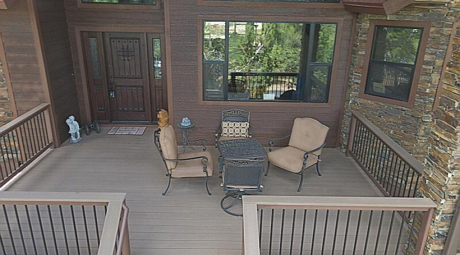 Drone shot of front deck