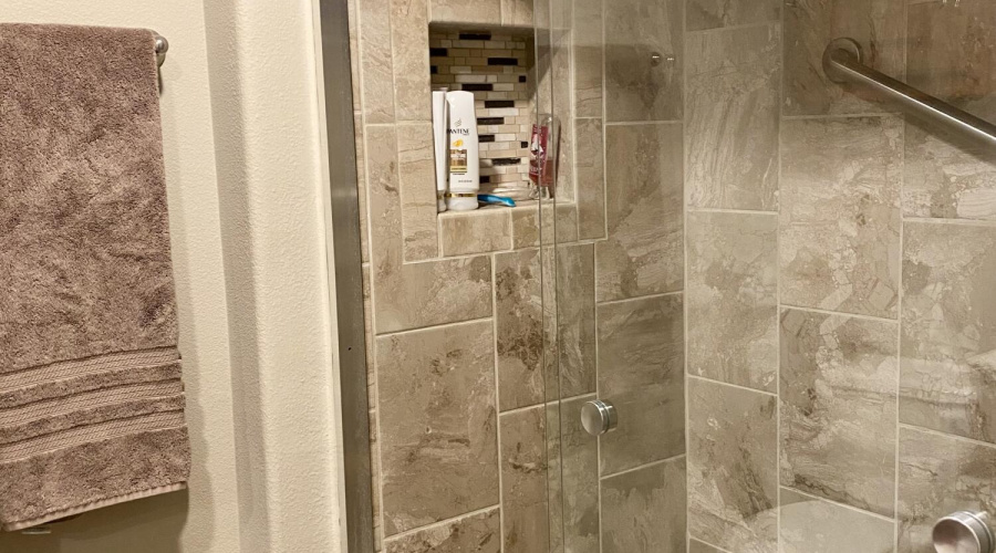 Large Tile Surround Shower