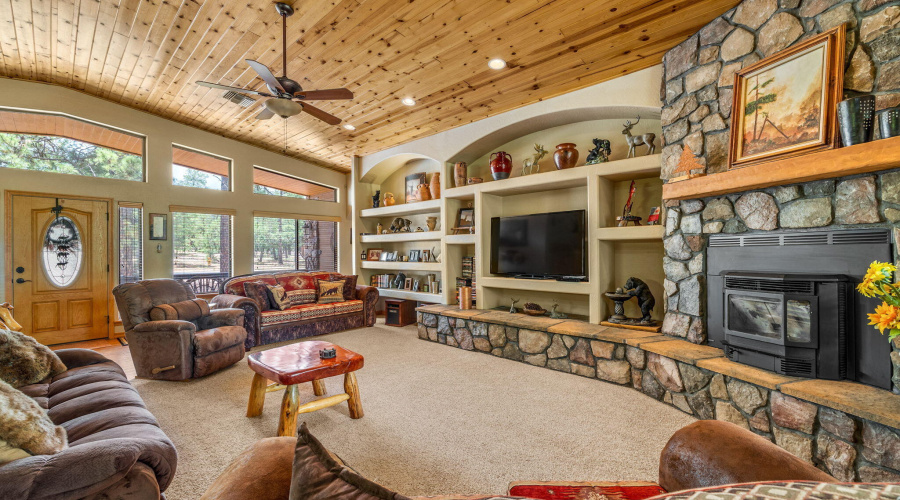 Living room with pellet stove