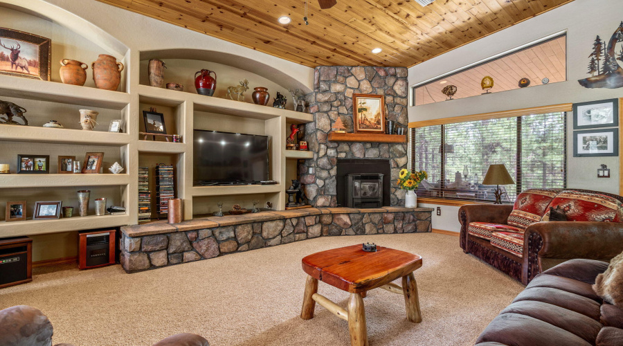 Living room with T and G ceilings