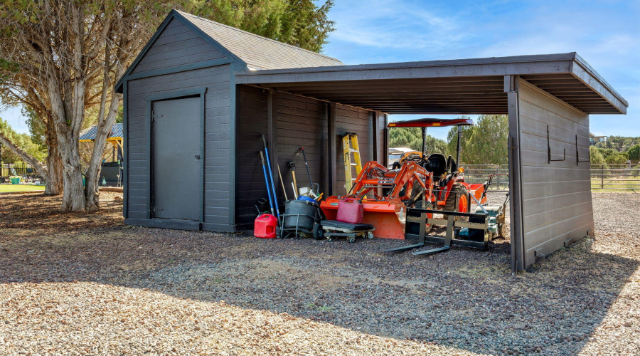 Shed with Covered Carport