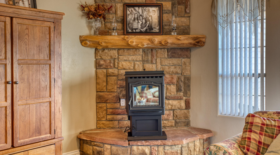 NEW Pellet Stove w/Custom Stone & Mantle