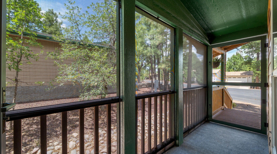 Screened in Porch off of the living room