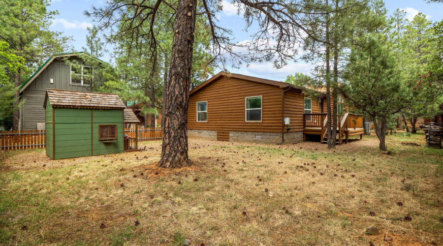 Play house fenced in yard