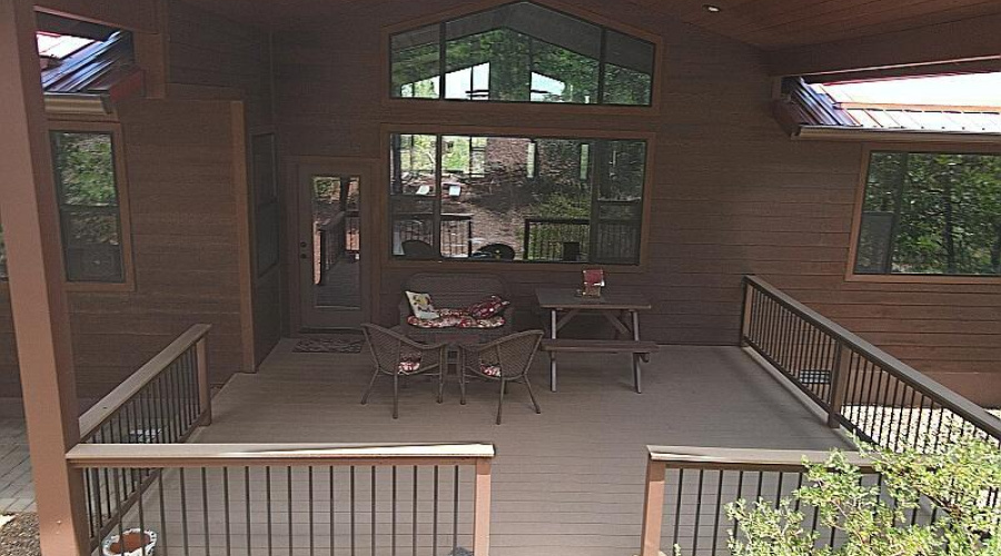 Drone shot of back deck