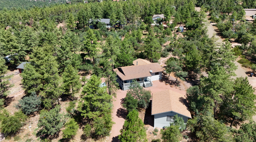 House and Garage - Drone View