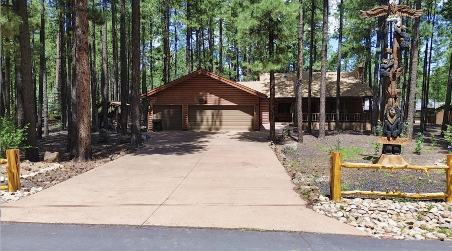 Front of home in the pines