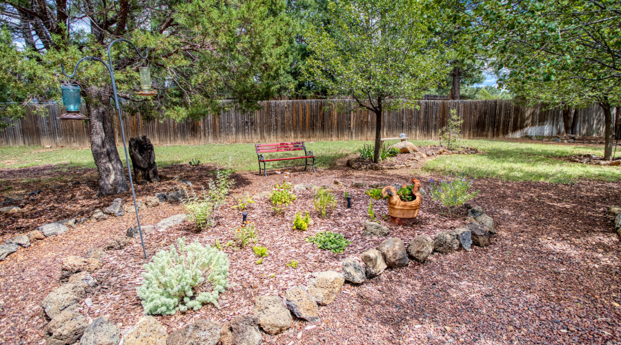 Beautifully landscaped backyard