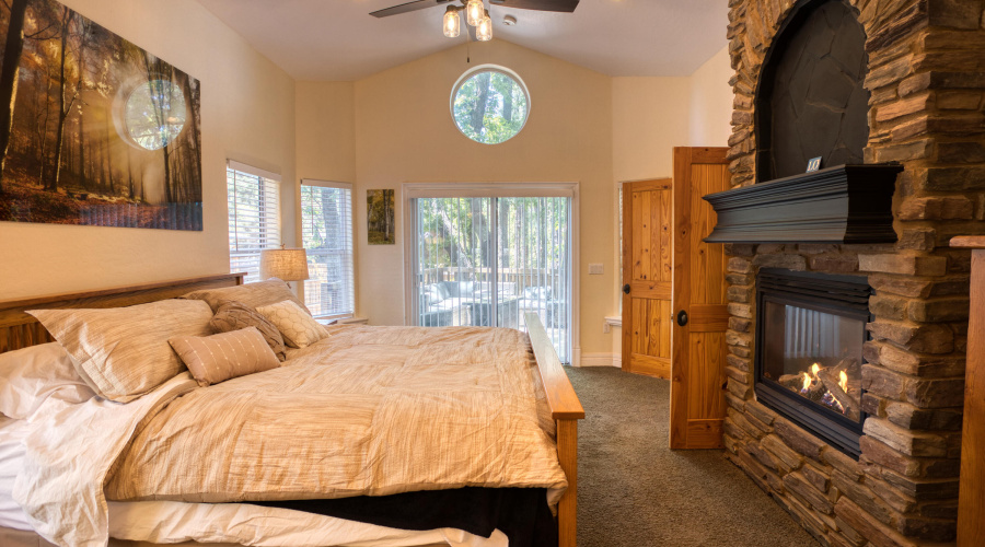 Fireplace in primary bedroom