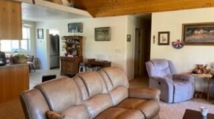 family room into kitchen