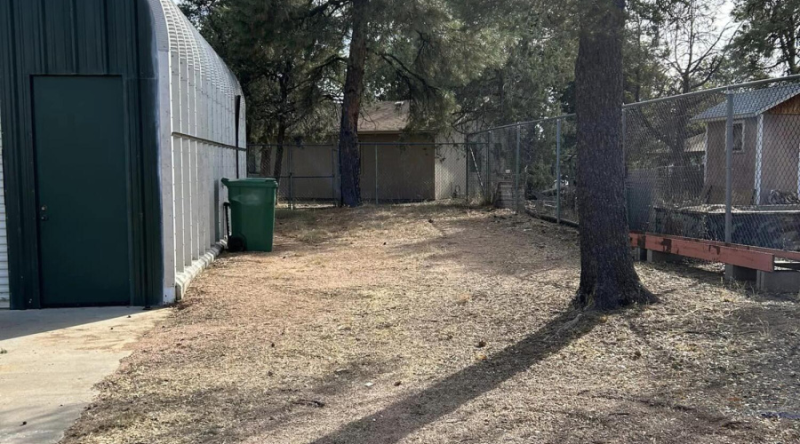 looking south to motor home sized garage