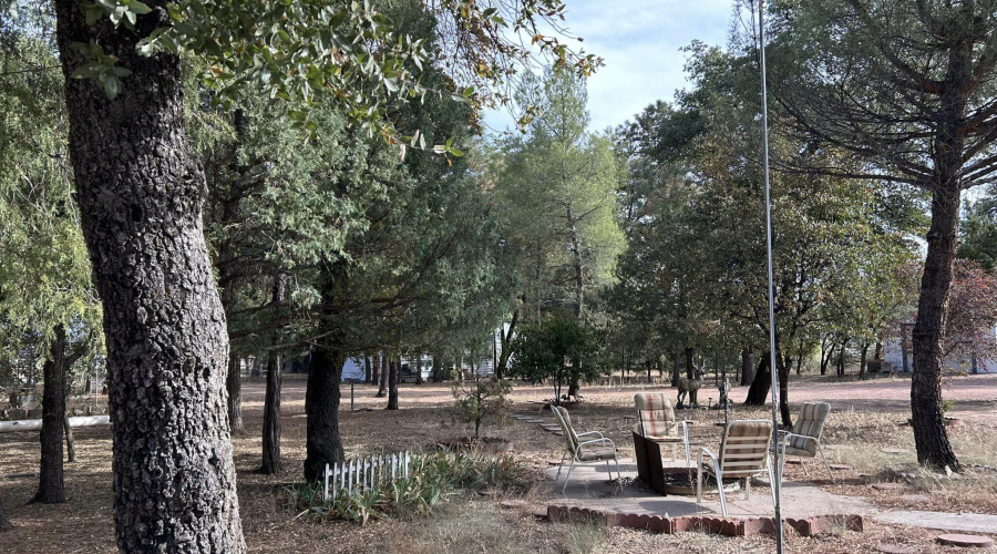 outdoor fire pit and looking south