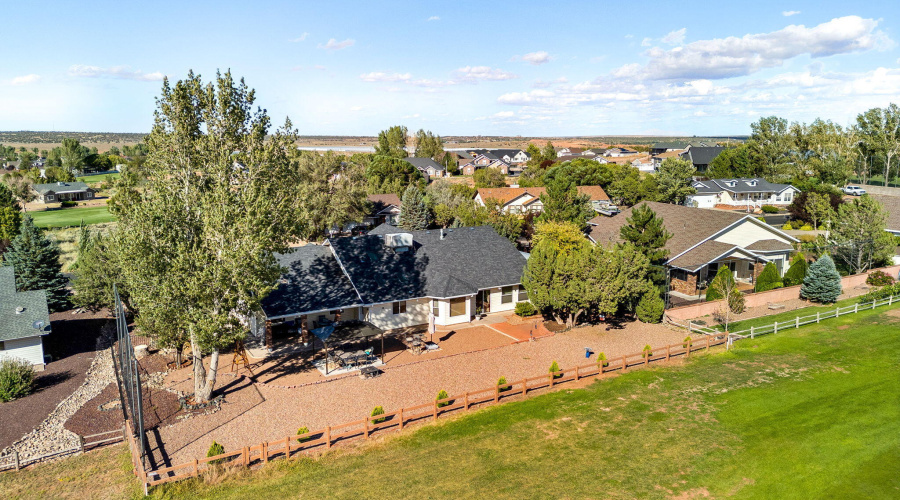 Aerial of backyard