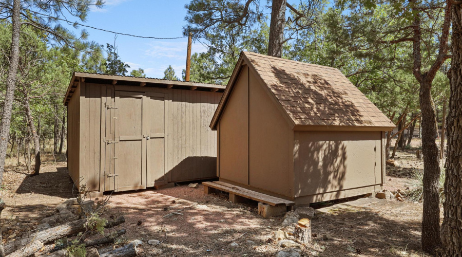 Storage sheds on property