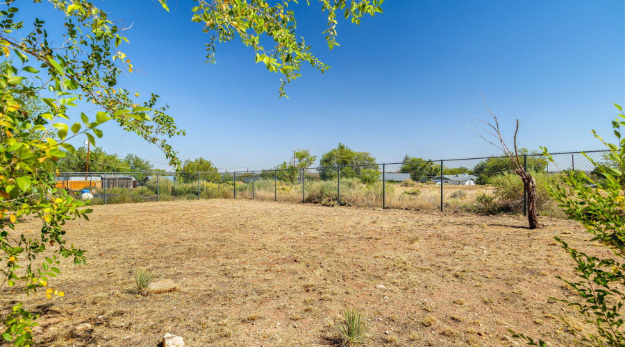 Fully fenced back yard