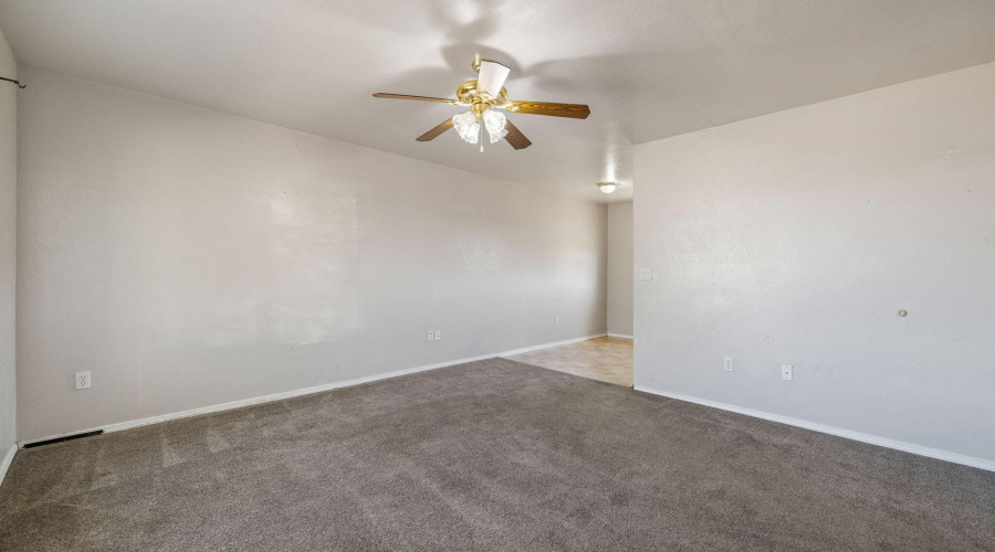 Living room with new carpet