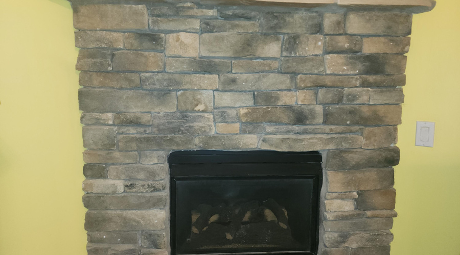 Fireplace in primary bedroom