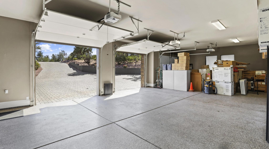 Garage has Epoxy Flooring