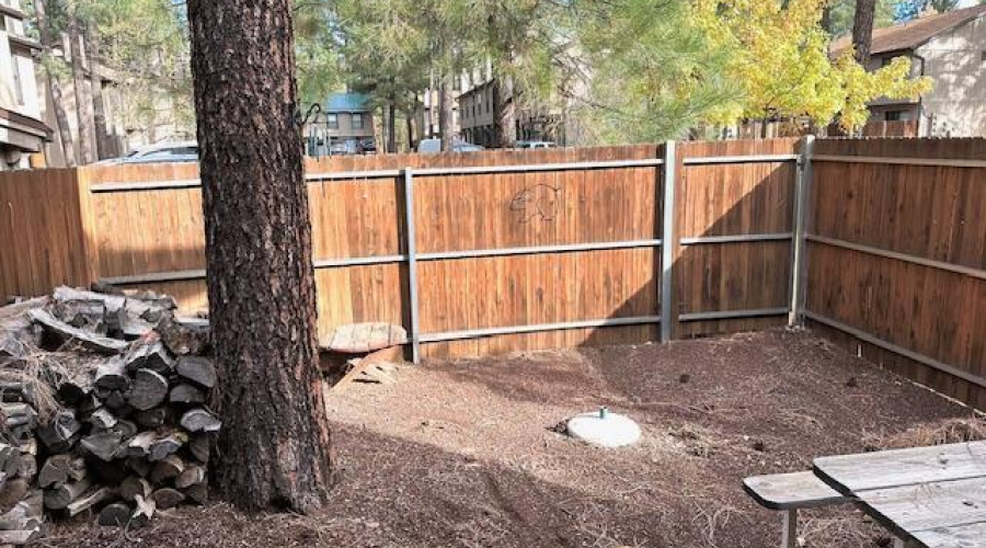 fenced backyard