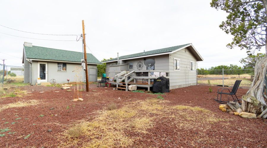 Backyard looking back at home & garage