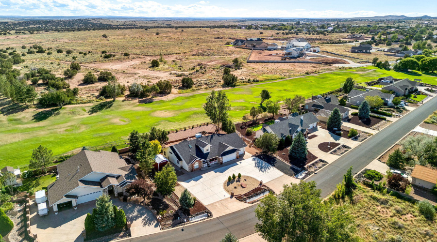 Aerial of home & fairway