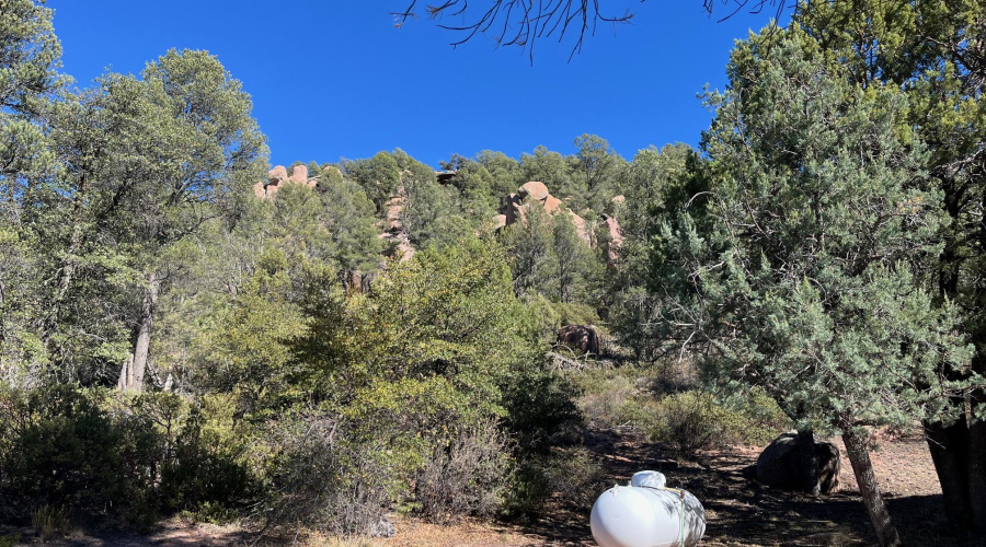 Beautiful rock outcroppings behind home