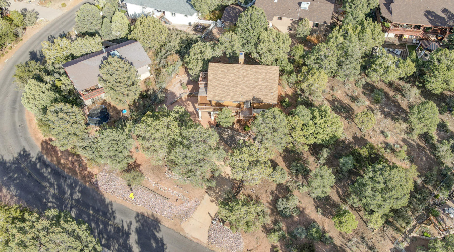 Aerial View House and curved road