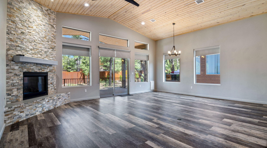 Open concept with vaulted ceilings