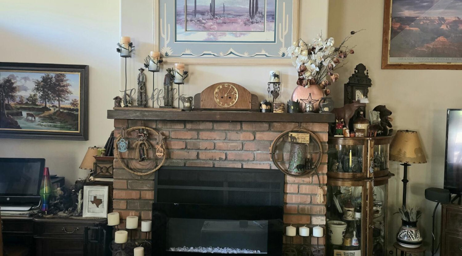 Unit B fireplace