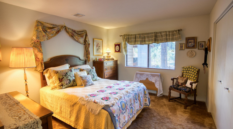 Bedroom with forest Views