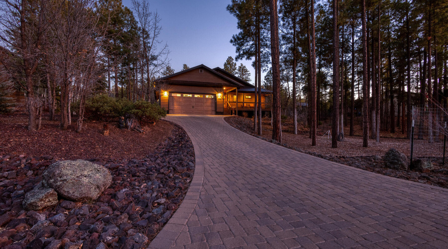 Beautiful paver driveway with extension