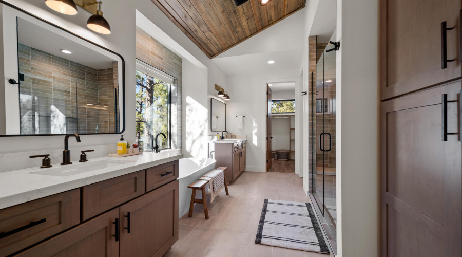 Master Bathroom With His and Hers