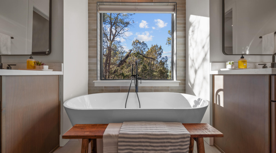 View Of Tub Between Vanities