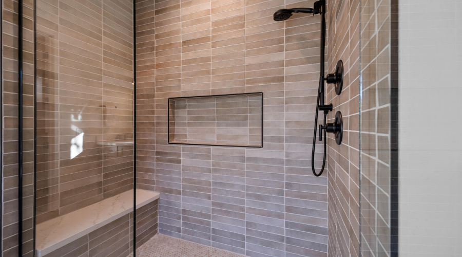 Tiled Shower In Master Bathroom