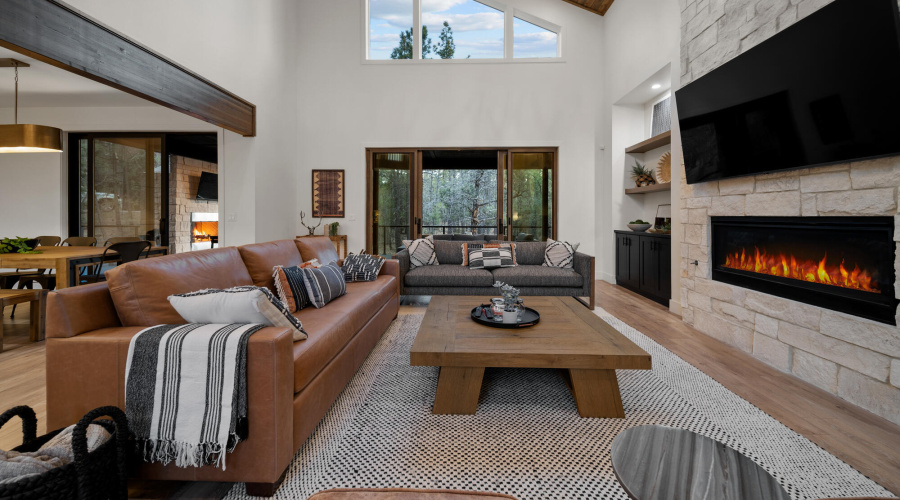 Living Room View With Fireplace