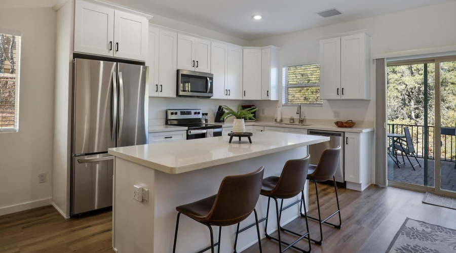 Large Kitchen Island with SS Appliances