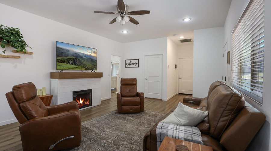 Family Room and Laminate Flooring Throug