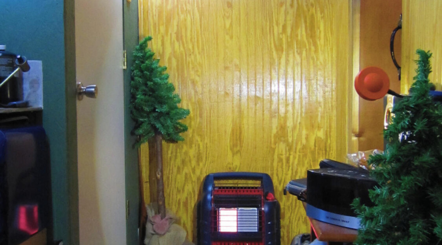 front door and interior door before wind