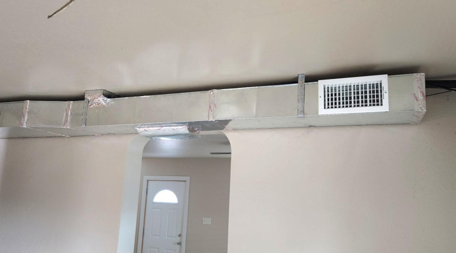 Ductwork to Kitchen & Lvg Rm