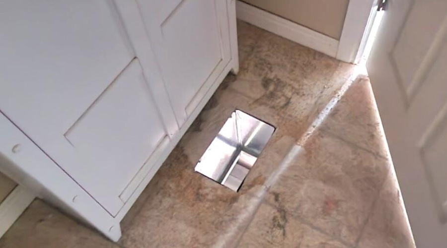 HVAC Floor Register Opening Up Bath