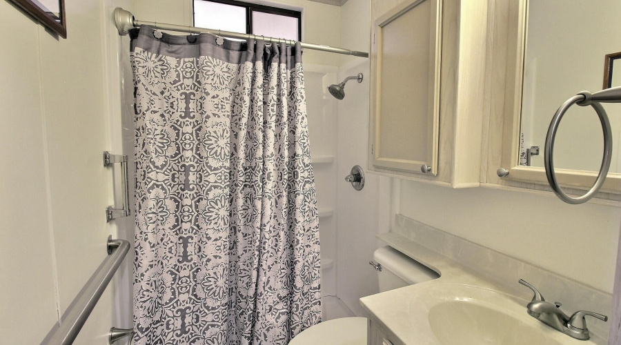 Bathroom with a walk in shower