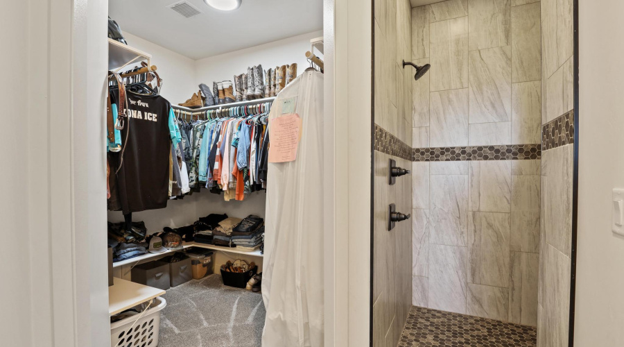 Primary closet and shower