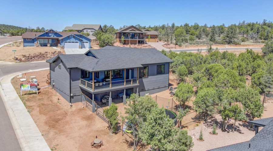 Aerial view back of home