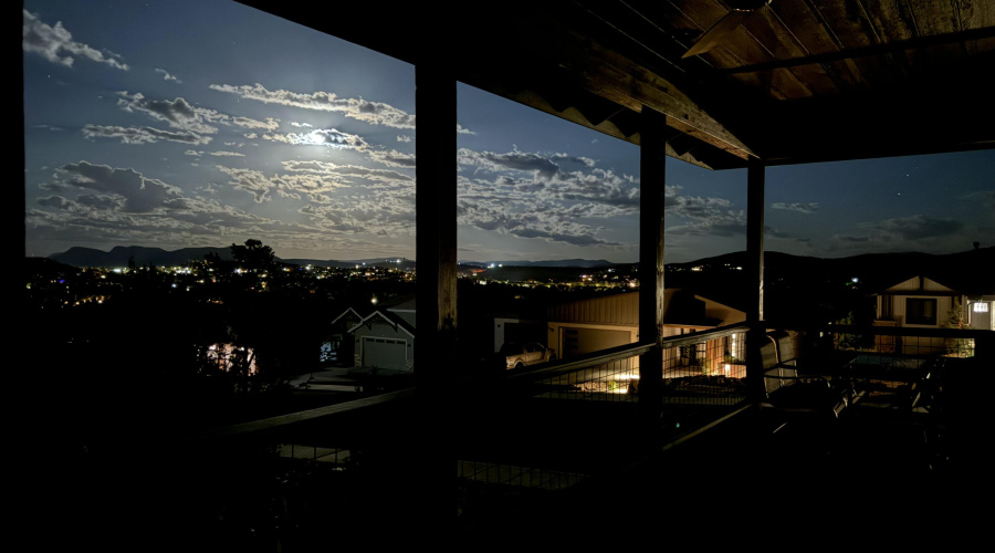 Night view from back deck