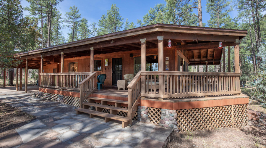 front view of covered deck