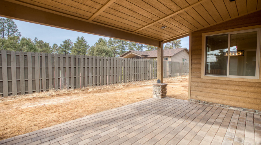 Back patio with privacy fencing